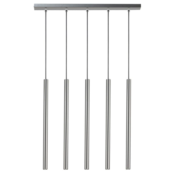 Lampa wisząca jadalniana Sopel 33618 Sigma tuby metalowa srebrna