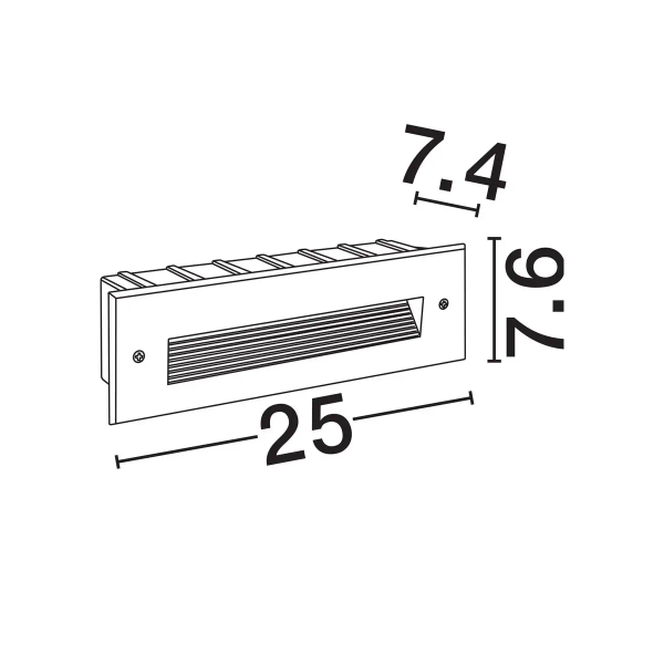 Podtynkowa zewnętrzna lampa ścienna CENDILO LE75318 LED 7W 3000K IP65 czarna