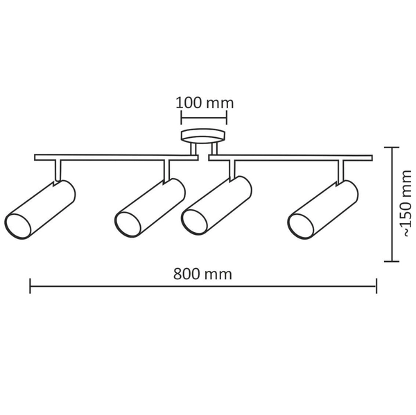 LAMPA sufitowa GAVI 308351 Polux regulowana OPRAWA plafon listwa LED 18W 3000K tuby białe