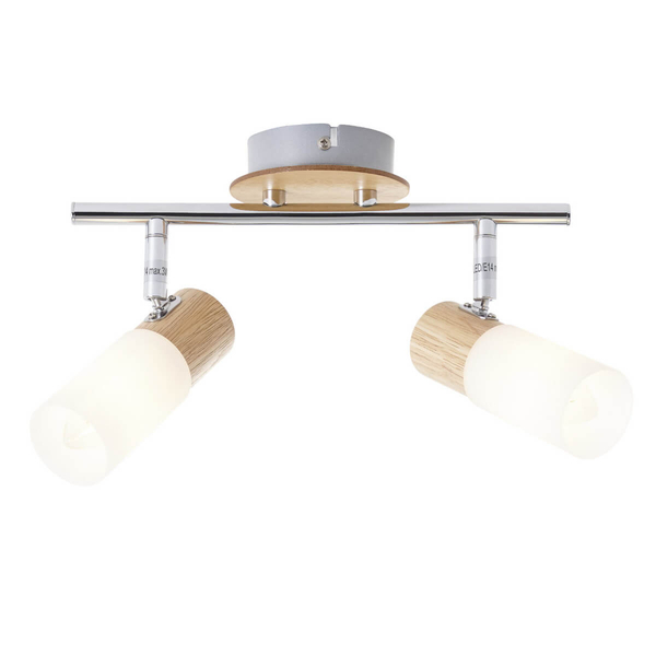 Regulowana lampa natynkowa Babsan 51413/50 tuba drewno biały