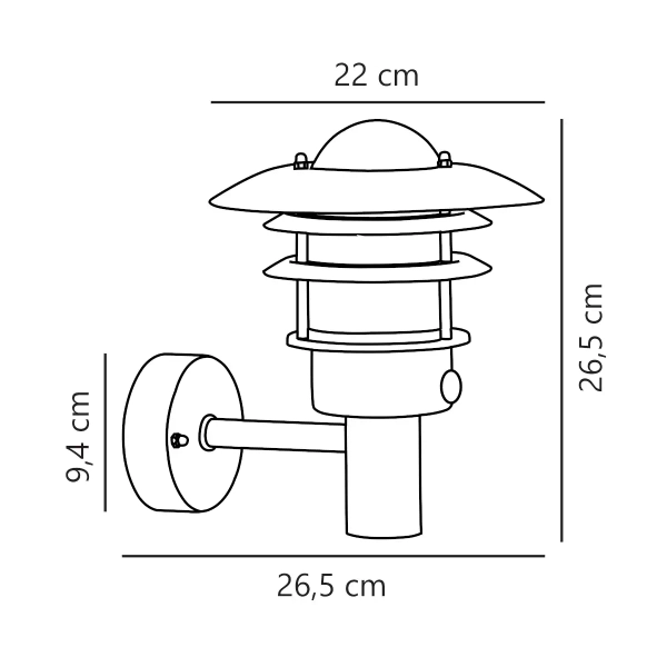 Metalowa lampa ścienna Lønstrup 71431031 IP44 zewnętrzna srebrny