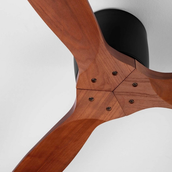 Lampa z wentylatorem sufitowa JOSECITO LE44963 do sypialni drewniana czarna