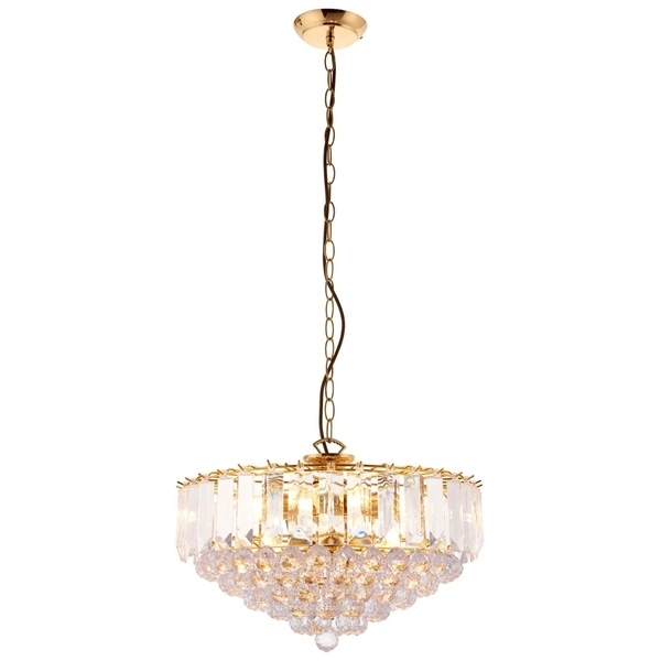 Kryształowa lampa wisząca FARGO-18BP Endon glamour łańcuch mosiądz