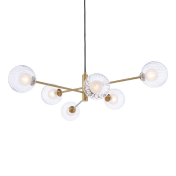 Wisząca lampa do jadalni Vignette VIG0645-20 szklane kule mosiądz