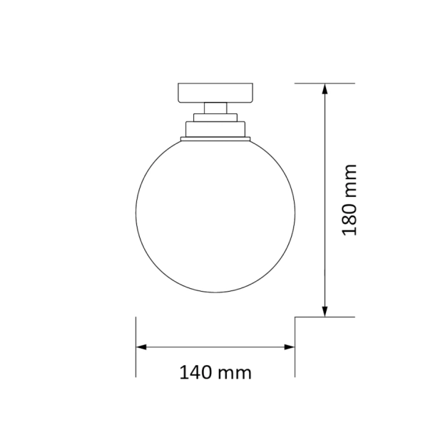 Okrągła lampa sufitowa Abano ABA-REF-1 (Z) szklana kula biała złota