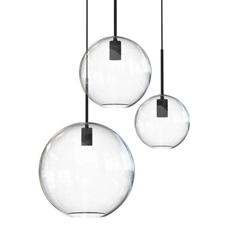 Szklana kaskada wisząca Sphere 7788 czarny zwis do jadalni nad stół