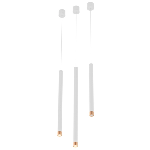 1-płomienna lampa wisząca Q I zwis tuba biała różowe złoto