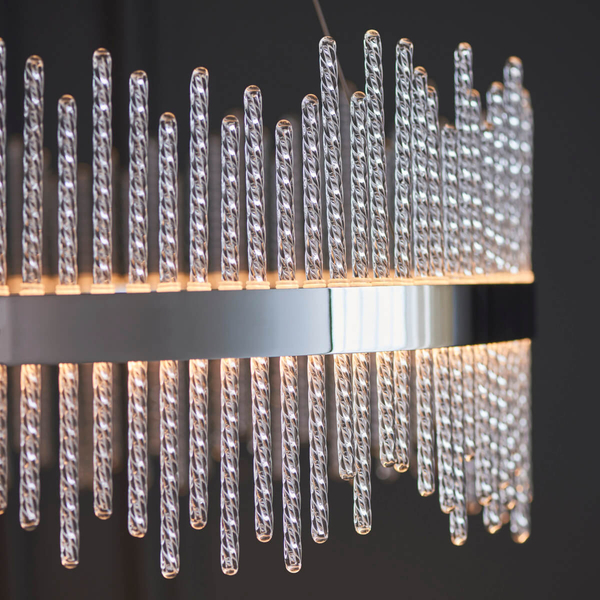 Nowoczesna lampa wisząca L&-1107108 LED 56W 3000K chrom przezroczysty