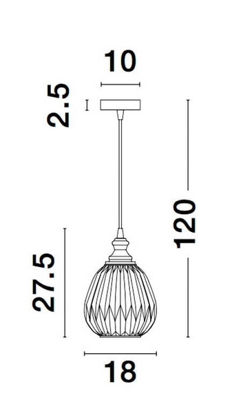 Lampa wisząca BAILEN LE41892 szklana zwis łezka chrom szara outlet