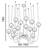 Futurystyczna lampa wisząca Conflux szklane kule przydymione