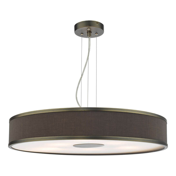Lampa wisząca materiałowa Alvaro ALV1739 okragła brązowy
