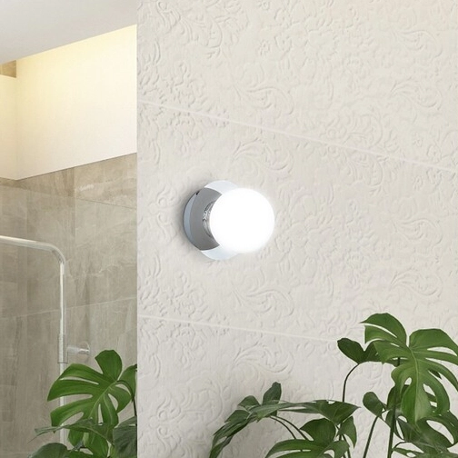 Kinkiet LAMPA ścienna BECCA 2110 Rabalux szklana OPRAWA łazienkowa kula ball IP44 biała chrom