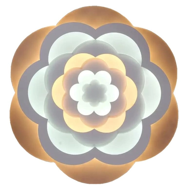 LAMPA sufitowa VEN P-666/4 dekoracyjna OPRAWA plafon LED 74W kwiat biały