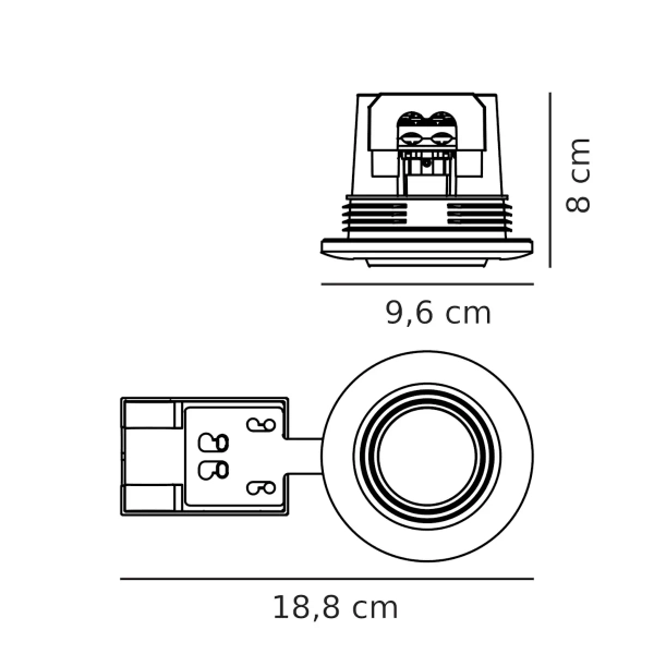 Wpustowe oczko sufitowe UMBERTO 2210100001 do łazienki IP44 biała