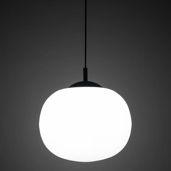 Wisząca lampa sypialniana VIBE 4804 szklana kula czarny biały