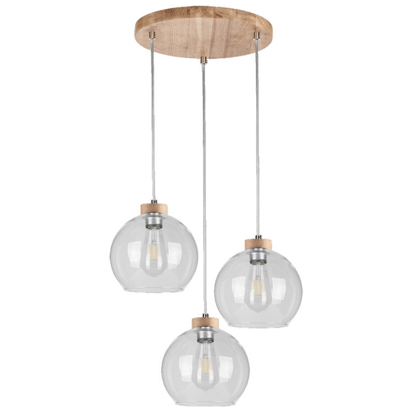 Lampa wisząca LAGUNA 18710374R skandynawska szklana kaskada zwis drewno