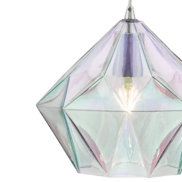 Geometryczna lampa wisząca Gaia 1 GAI0150 Dar Lighting do salonu chrom