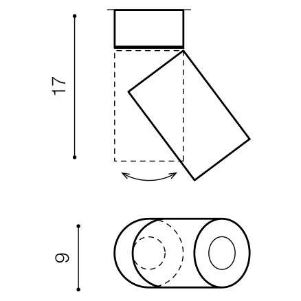 Regulowana LAMPA downlight Siena AZ.SH60300-20-WH SIENA 20W natynkowa tuba metalowa LED 20W 3000K do biura biała