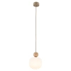 Wisząca lampa nad stół Ballo 11049 szklana ryflowana biały beżowy