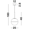 Wisząca LAMPA modernistyczna PEREZ LE41746 Luces Exclusivas szklana OPRAWA ball ZWIS kula biała złota