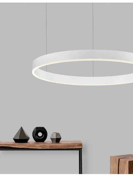 Biurowa lampa wisząca Jaca zwis LED 48W 3000K metalowy biały