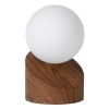Dotykowa lampa nocna Len 45561/01/70 Lucide okrągła kula biała drewniana