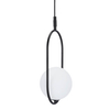Czarna lampa wisząca Cordel szklana kula frame do sypialni