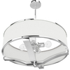 Klasyczna lampa wisząca Gerdo zwis abażurowy biały chrom