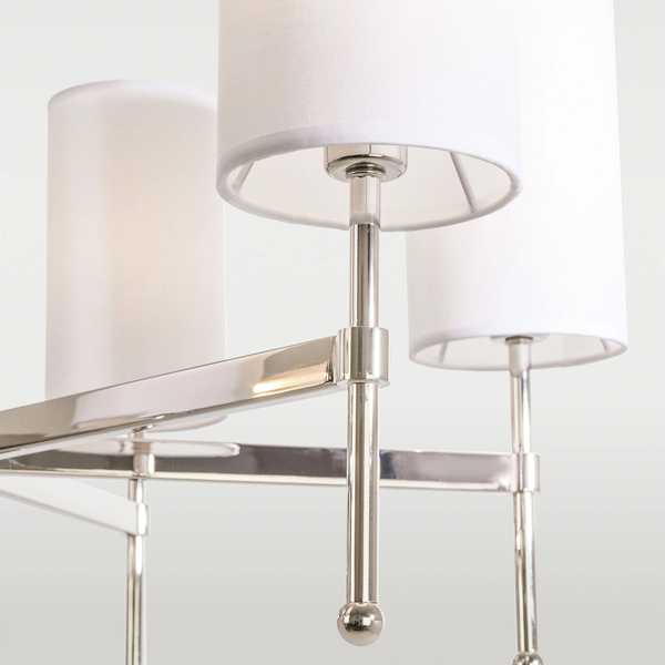 Modernistyczna lampa wisząca Denver P06994NI-WH Cosmolight na łańcuchu nikiel