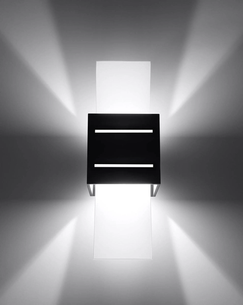 Kinkiet LAMPA ścienna SL.0201 metalowa OPRAWA kostka cube czarna