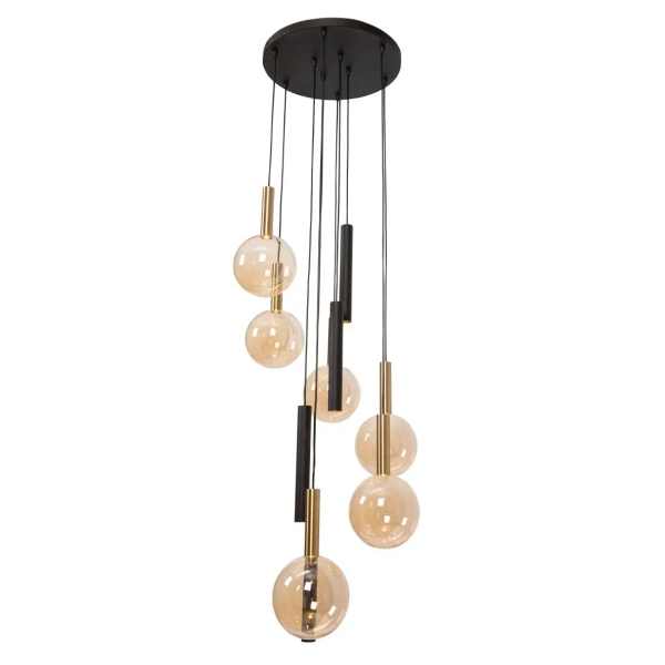 Kaskadowa wisząca lampa Josiane 21441/10/62 szklane kule czarny