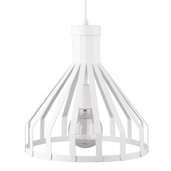 Wisząca LAMPA industrialna KOLA 30910 Sigma druciana OPRAWA metalowy ZWIS rustykalny klatka loft biała