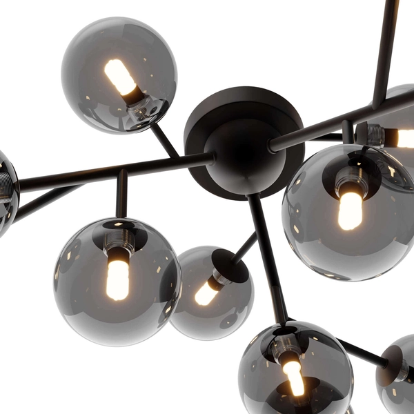 Lampa sufitowa plafon Dallas MOD545CL-12B kule przydymione