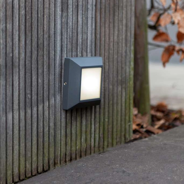 Zewnętrzna LAMPA ścienna HELENA 6402101118 Lutec elewacyjna OPRAWA kwadratowa LED 4W 4000K outdooor IP54 szara