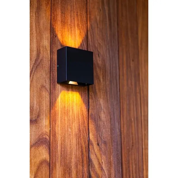 Kinkiet LAMPA ścienna GEMINI BEAMS 5104003012 Lutec kwadratowa OPRAWA elewacyjna LED 10W 3000K metalowa IP54 czarna
