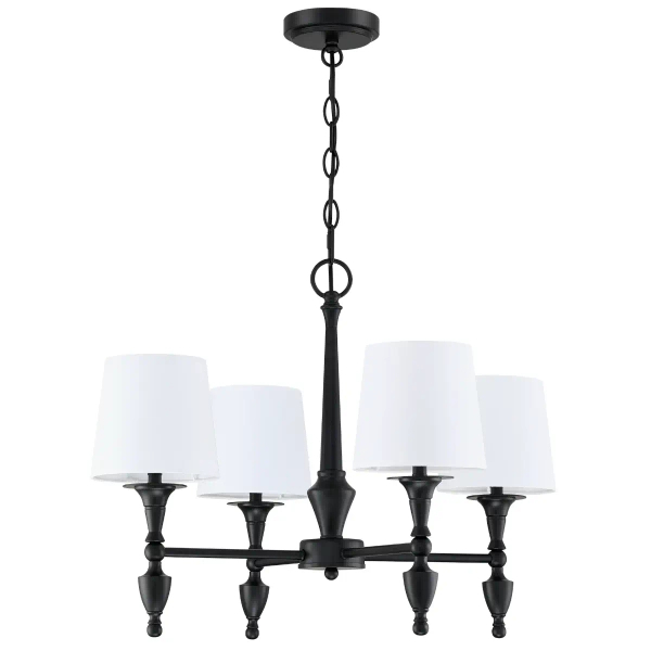 Wisząca lampa salonowa Austin P04166BK-WH Cosmolight abażur biały czarny