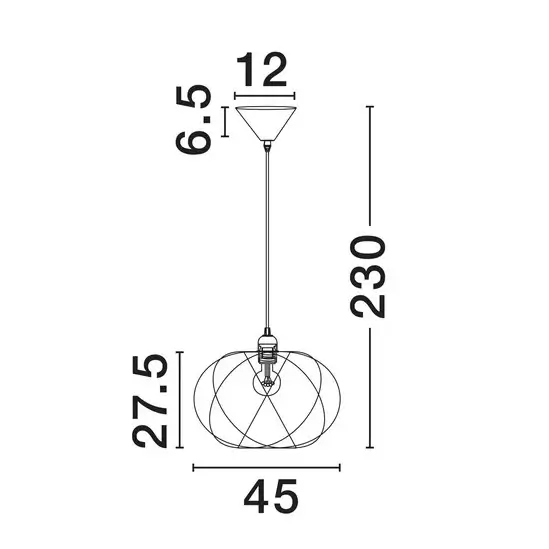 Skandynawska wisząca kula REVENDO LE45315 12W biała