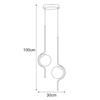 Podwójna lampa wisząca Vela K-5337 kule szklana metalowa bursztynowa czarna