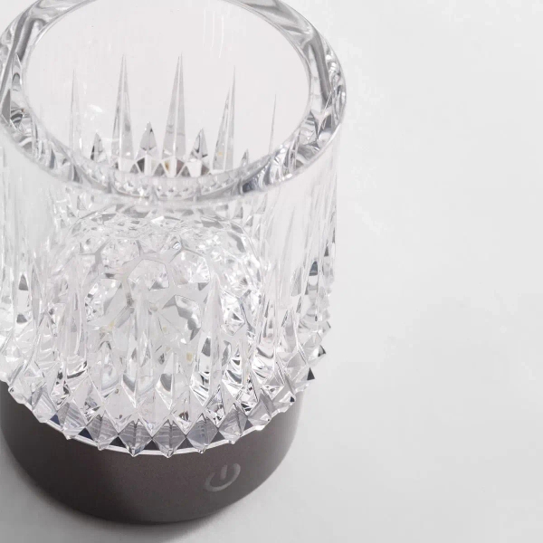 Akumulatorowa stołowa lampa CRYSTAL NHTD-N08-NB LED 1W 3000K IP44 czarna