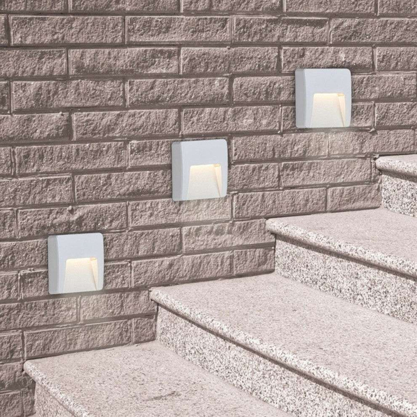 Zewnętrzna LAMPA schodowa TRENTO 8893 Rabalux zewnętrzna OPRAWA kwadratowa LED 3W 4000K IP65 biała