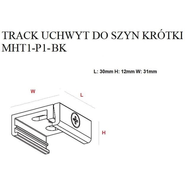 Uchwyt do szyn MHT1-P1-WH TRACK Maxlight krótki biały