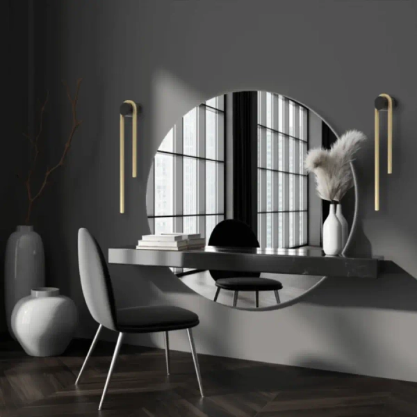 Metalowy kinkiet na ścianę 23107 LED 13W 3000K złoty czarny