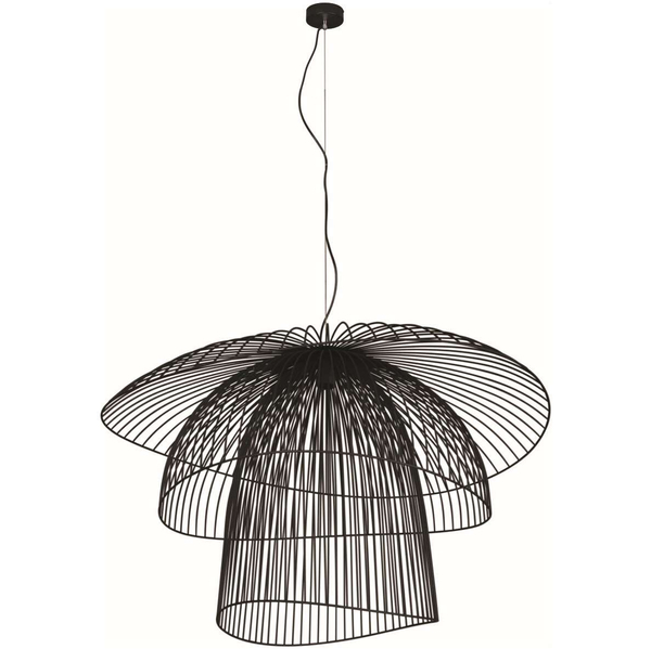 Industrialna LAMPA wisząca Plaza KP-12 Kaja druciana OPRAWA metalowa kopuła ZWIS loftowy czarny