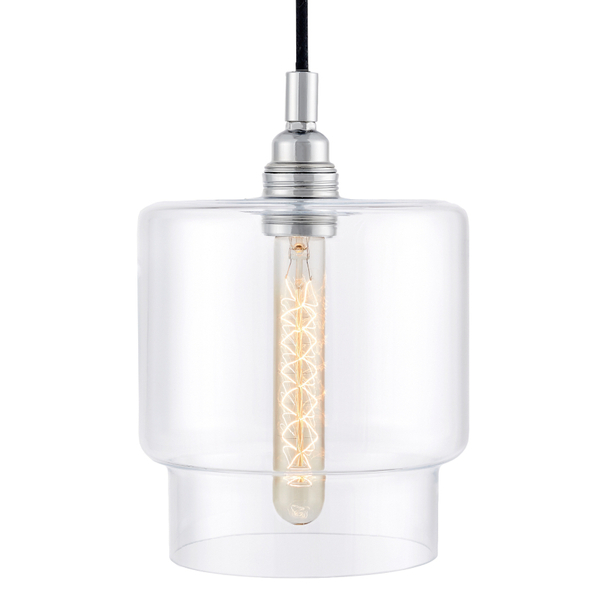 LAMPA wisząca LONGIS IV 10552109 Kaspa szklana OPRAWA zwis przezroczysty czarny