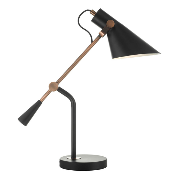 Regulowana lampka stolikowa Jack JAC4064 metalowa czarna miedziana