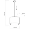Lampa wisząca z tkaniny Tercino 6191 TK Lighting okrągła metalowa czarna
