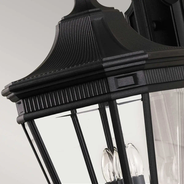 Zewnętrzna LAMPA ścienna Cotswold FE-COTSLN2-L-BK Elstead FEISS ogrodowa OPRAWA elewacyjna outdoor IP44 czarna przezroczysta