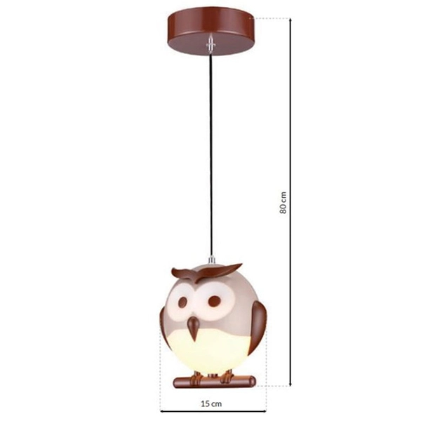 Dziecięca lampa wisząca OWL ML243 Milagro do pokoju dziecka sowa brązowa