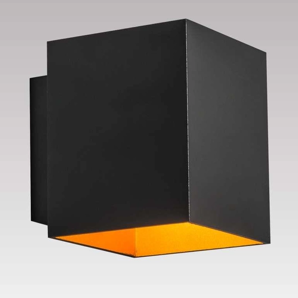 Salonowa lampa ścienna Sola 91063-N Zumaline metalowa kostka cube czarna