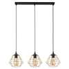 Potrójna lampa wisząca klatkowa Diamond 4642 TK Lighting metalowa złota